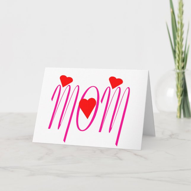 Mama mit Rotem Herzen Karte (Vorderseite)