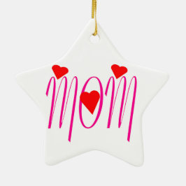 Mama mit Rotem Herzen Keramik Ornament
