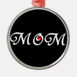 Mama mit rotem Herzen Ornament Aus Metall