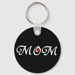 Mama mit rotem Herzen Schlüsselanhänger