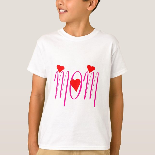 Mama mit Rotem Herzen T-Shirt (Vorderseite)