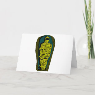 Mama mit roten Augen im ägyptischen Sarcophagus Karte