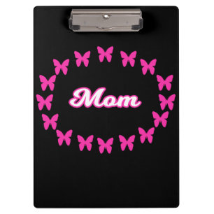 Mama mit süßen rosa Schmetterlingen Klemmbrett
