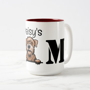 Mama mit weichem Wheaten Terrier Peeking Zweifarbige Tasse