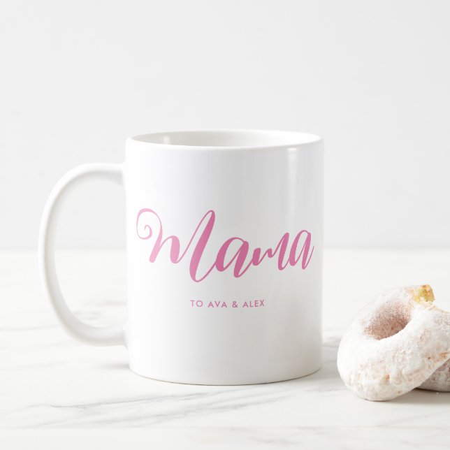 Mama Modern Mum Kids nennen Muttertag Kaffeetasse (Mit Donut)