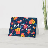 Mama Moderne Blüten in Blau und Korallen
