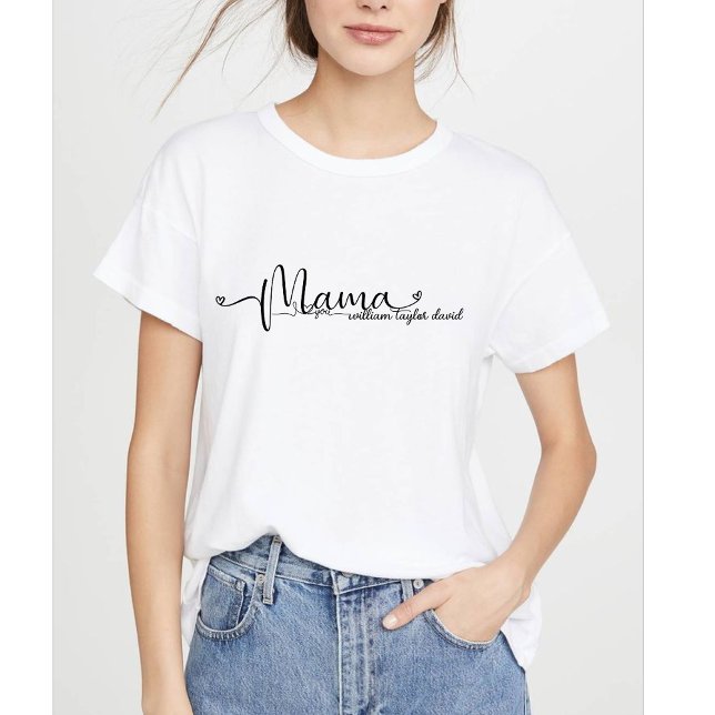 Mama Moderne Mama Kinder nennen Muttertag T-Shirt (Von Creator hochgeladen)