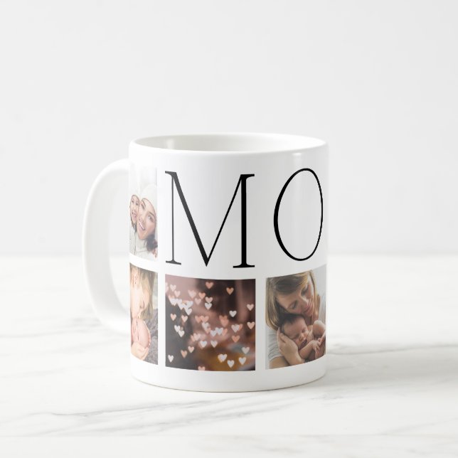 MAMA Moderner, eleganter Text Multi 7 Foto Kaffeetasse (Vorderseite Links)