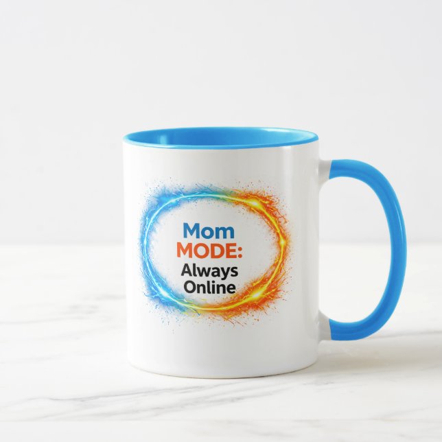 Mama-Modus Immer Online Lustiger Becher | Tech-Ins Tasse (Rechts)