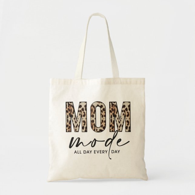 Mama-Modus, Mama Leopard, Mama Leben, Geschenke fü Tragetasche (Vorne)