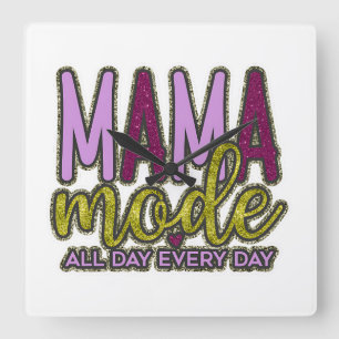 MAMA-Modus-Wall-Uhr Quadratische Wanduhr