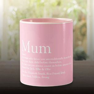 Mama Mom Definition Zitat Lustig Rosa Zweifarbige Tasse