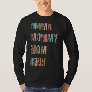 Mama Mommy Mama Bruh Mütter Day Leopard Kariert Bo T-Shirt