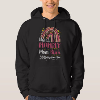 Mama Mommy Mama Bruh Rainbow Pink Leopard Mommy un Hoodie