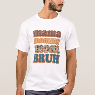 Mama Mommy Mutti Bruh Vintage Leopard Jungen Mädch T-Shirt