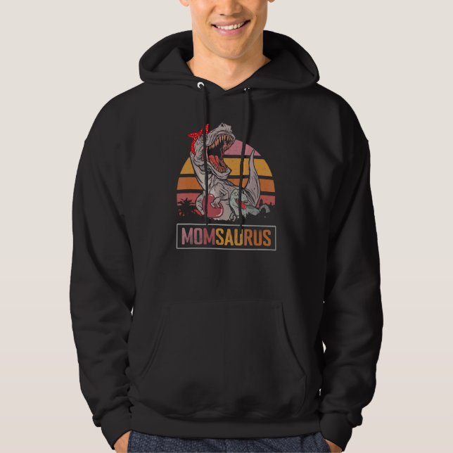 Mama Momsaurus Dinosaurier Mama Rex Hoodie (Vorderseite)