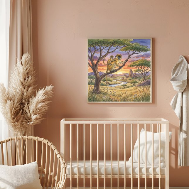 Mama Monkey und Baby-Kinderzimmer Poster (Von Creator hochgeladen)