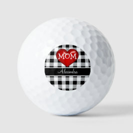 MAMA Monogram Buffalo Kariertes Schwarz-weißes rot Golfball