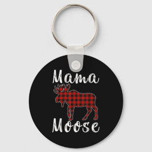 Mama Moose Familien-Weihnachts-Pyjama Rot & Schwar Schlüsselanhänger