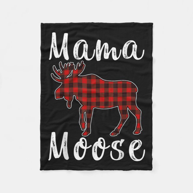 Mama Moose Family Christmas Pajama Red&amp; Black  Fleecedecke (Vorderseite)