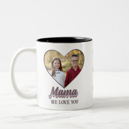 Mama Mother Day Heart Foto Geschenk von Kindern Zweifarbige Tasse