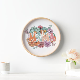 Mama Mother Day Wildblume Uhr