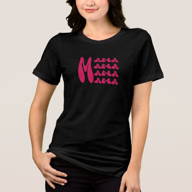 MAMA mothers day elegant black and fuchsia  Tri-Blend Shirt (Vorderseite)