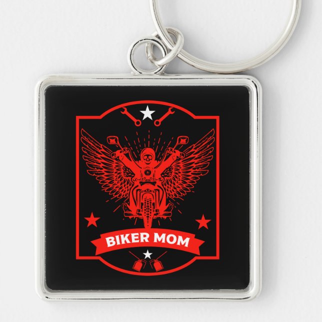 Mama Motorradfahrer Schlüsselanhänger (Vorne)