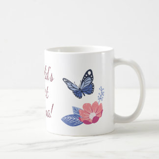 Mama-Mug mit Schmetterling und Blumenmotiv, Weltbe Kaffeetasse