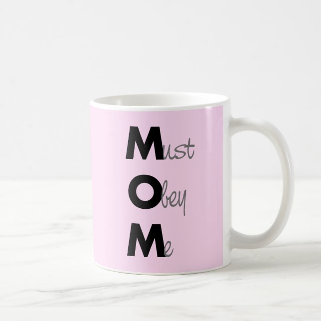 MAMA (muss mir gehorchen) Sprichwort Schwarz Tasse (Rechts)