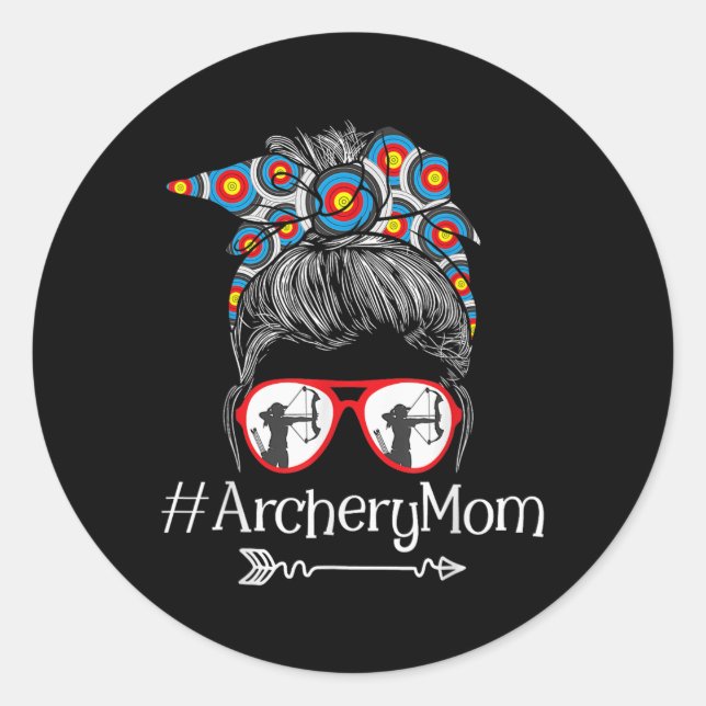 Mama - Mütter Day Bowhunter Archer Bowman Bows Runder Aufkleber (Vorderseite)
