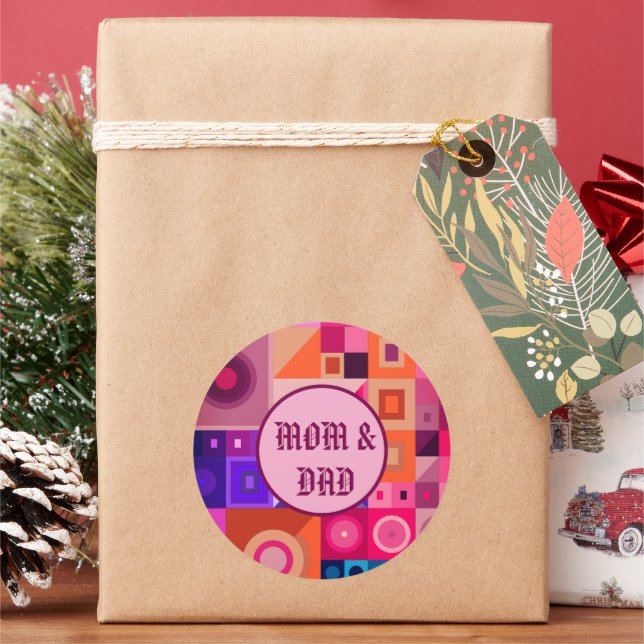 MAMA, MUTTER, FRAUEN, GEBURTSTAG, GESCHENKE SILVER RUNDER AUFKLEBER (Feiertag)