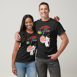 Mama Mutter Geburtstag Katze Kerze Luftballons T-Shirt