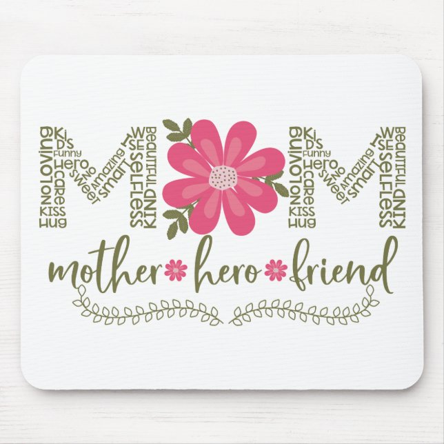 Mama-Mutter-Heldin_Floral Mousepad (Vorne)