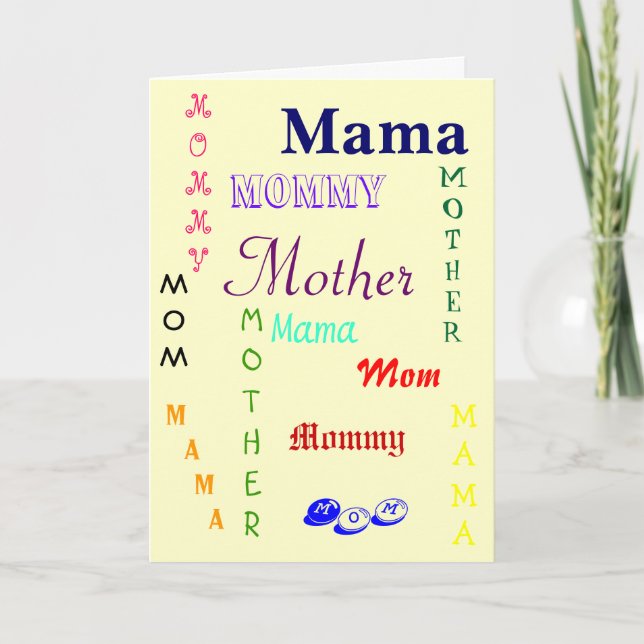 Mama, Mutter, Mutter, Mama Karte (Vorderseite)