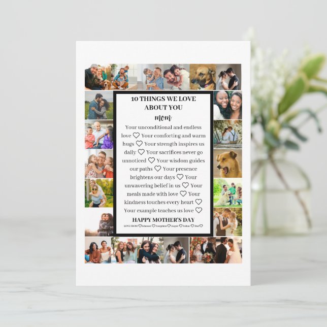 Mama | Mütter Tag 22 FotoCollage Feiertagskarte (Stehend Vorderseite)