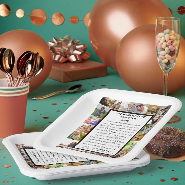 Mama | Mütter Tag 22 FotoCollage Pappteller (Multi)