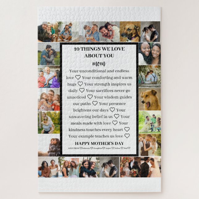 Mama | Mütter Tag 22 FotoCollage Puzzle (Vertikal)