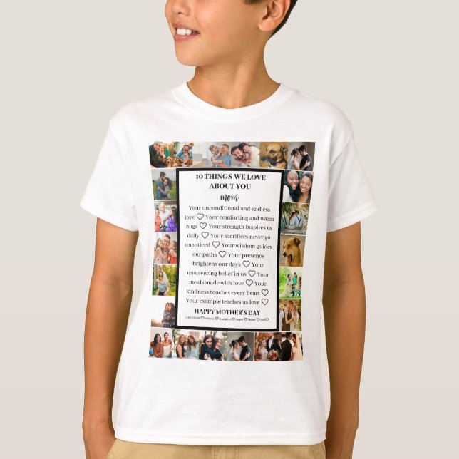 Mama | Mütter Tag 22 FotoCollage T-Shirt (Vorderseite)