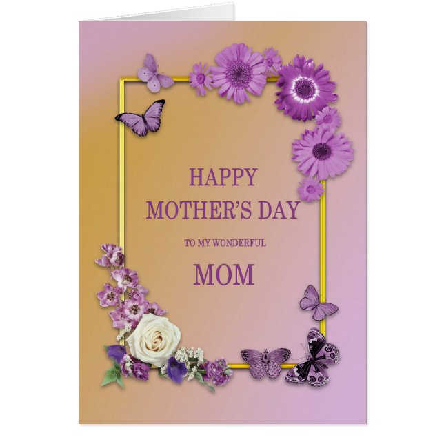 Mama Mütter Tag Blume und Schmetterlinge (Vorne)