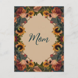 "Mama" Mutter tagsüber elegante Sonnenblume Vintag Postkarte