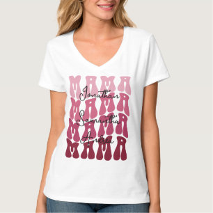 Mama Muttertag Benutzerdefinierte Kinder Namen Gro T-Shirt
