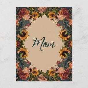 "Mama" Muttertag elegante Sonnenblume vintage Postkarte
