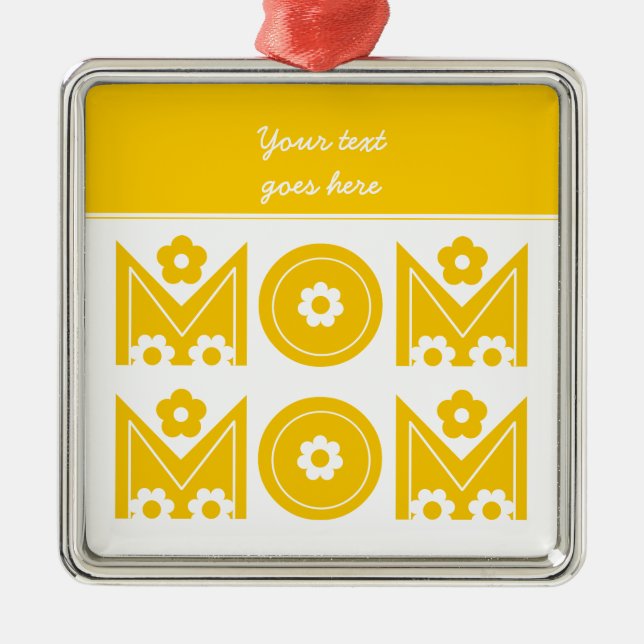 Mama Muttertagsdekor Silbernes Ornament (Vorne)