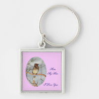 Mama My Held I Liebe You Waxwing Bird Schlüsselanh