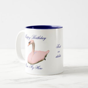 Mama My Helo Birthday Swan Personalisiert Zweifarbige Tasse