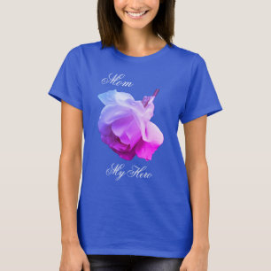 Mama My Hero White Rose Blume T-Shirt