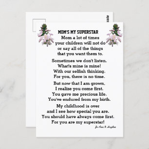 MAMA MY SUPERSTAR POSTCARD POSTKARTE