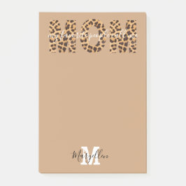 Mama Name und Mono-Leopard-Druck hinzufügen  Post-it Klebezettel