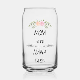 Mama & Nana Custom Floral Family Jahr Dosenglas